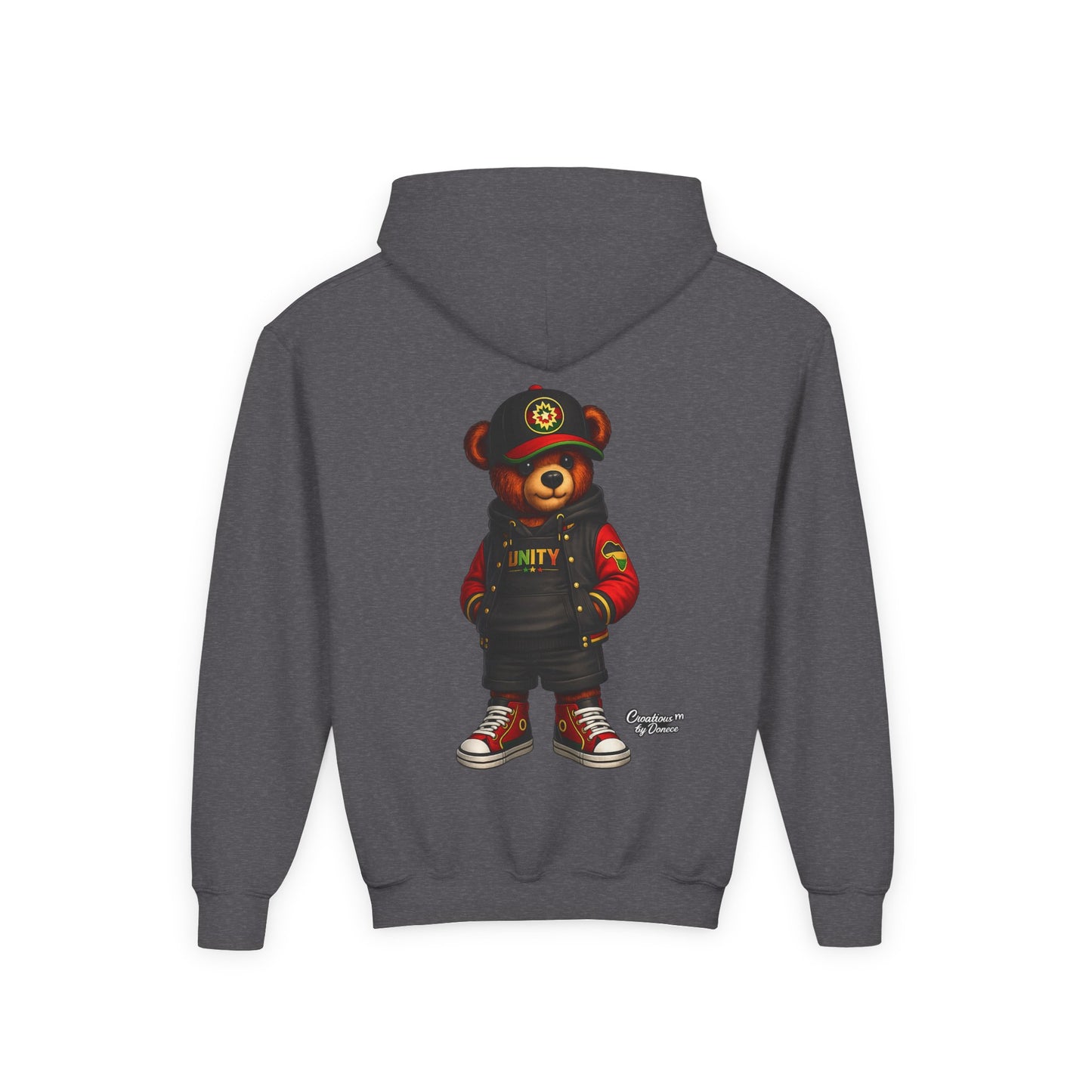 Youth Bear Hoodie — Streetwear Teddy Bear Graphic Pullover
