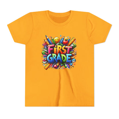 First Grade Kids Tee — Colorful Back-to-School Shirt for Boys & Girls