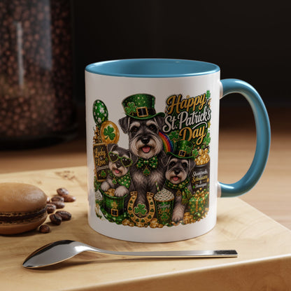 St. Patrick’s Day Dog Coffee Mug — Happy St. Patrick’s Day Accent Mug (11/15oz)