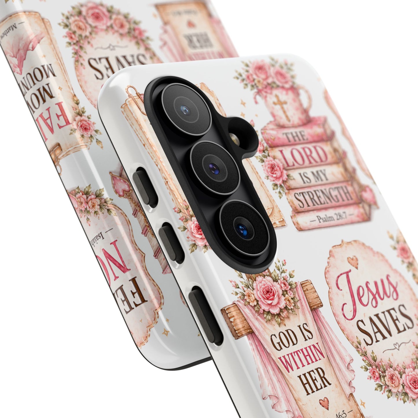 Faith Phone Case — 'Jesus Saves' Floral Christian Scripture iPhone Case