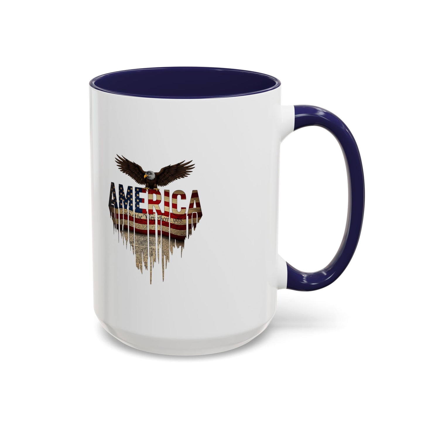 America Eagle Flag Accent Coffee Mug – Patriotic 11/15oz Ceramic