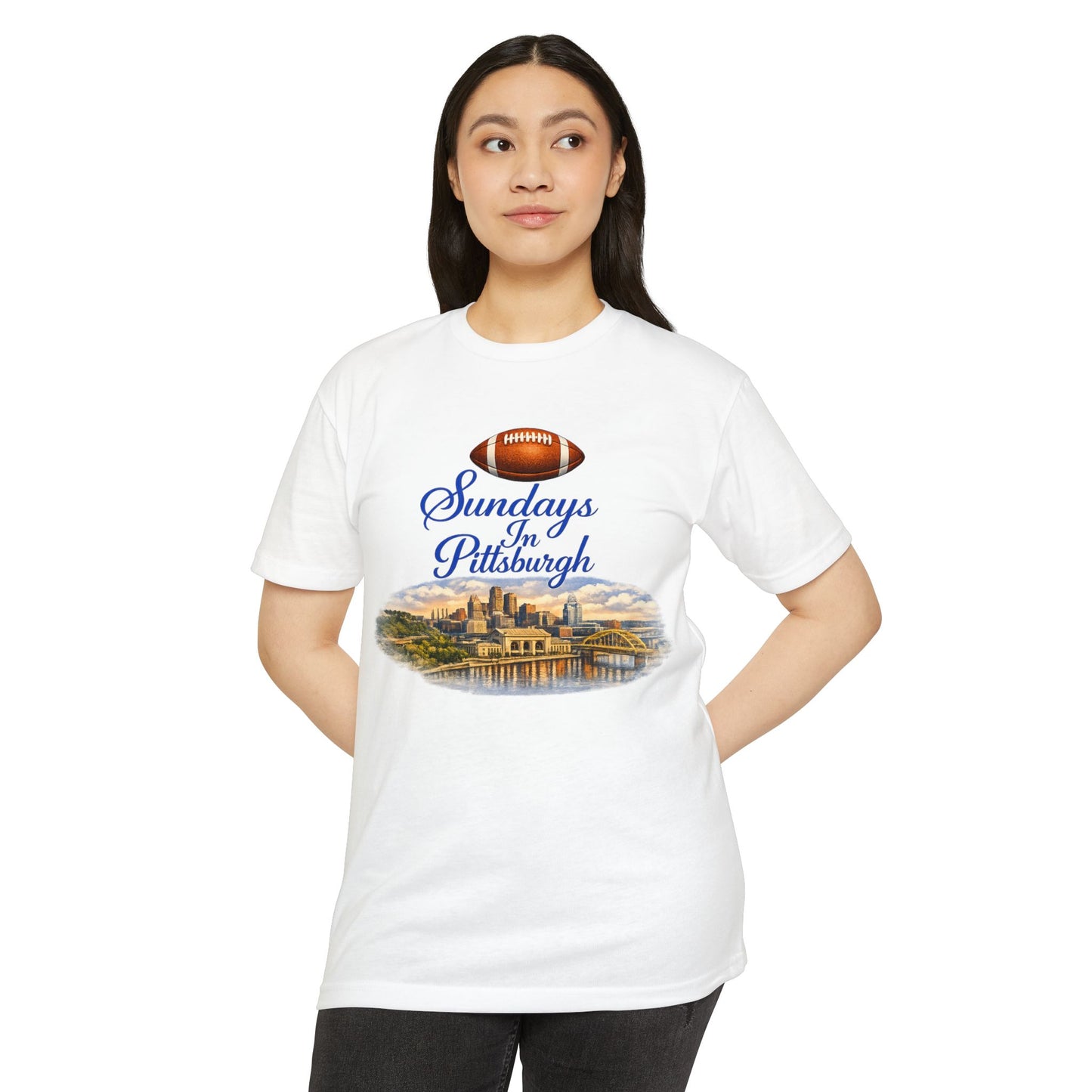 Sundays in Pittsburgh T‑Shirt — Vintage Football City Skyline Tee