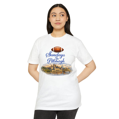Sundays in Pittsburgh T‑Shirt — Vintage Football City Skyline Tee