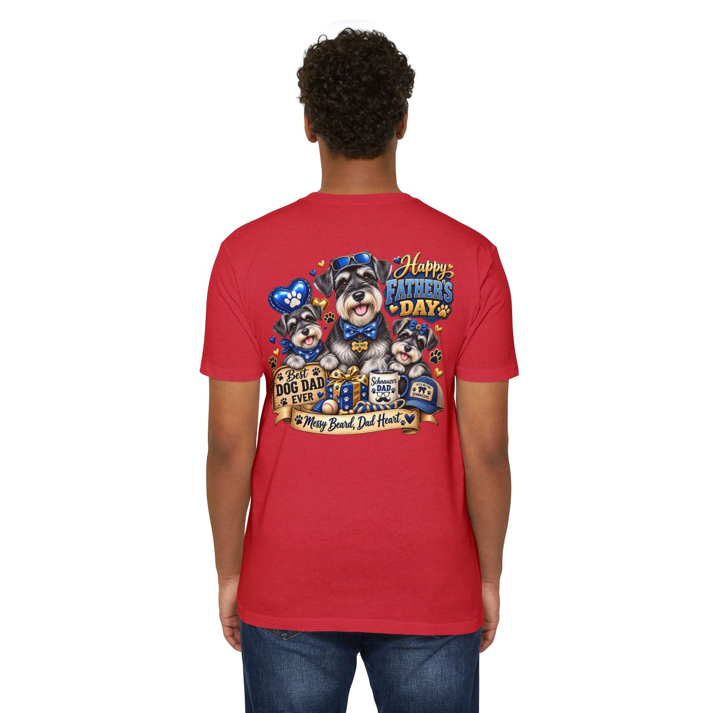 Father's Day Dog Dad T-Shirt – "Best Dog Dad Ever" Paw Print Tee