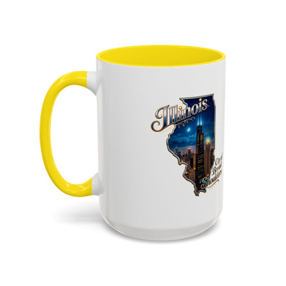 Illinois Skyline Accent Coffee Mug – City of Broad Shoulders Chicago Design (11/15oz)