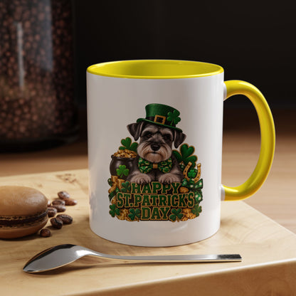 St. Patrick's Day Schnauzer Coffee Mug – Happy St. Patrick's Day Accent Mug