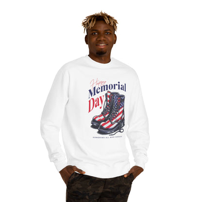 Memorial Day Flag Combat Boots Sweatshirt — Honoring All Who Served