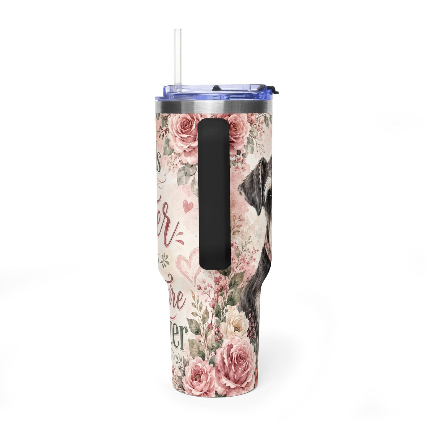40oz Vacuum Tumbler – “Life Is Better With My Miniature Schnauzer” Dog Lover Travel Mug
