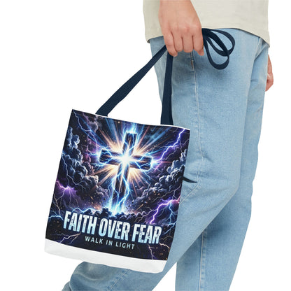Faith Over Fear Cross Tote Bag
