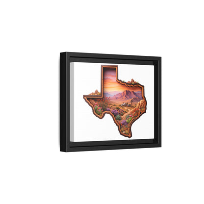 Framed Texas Landscape Matte Canvas — Desert Sunset State Art Print
