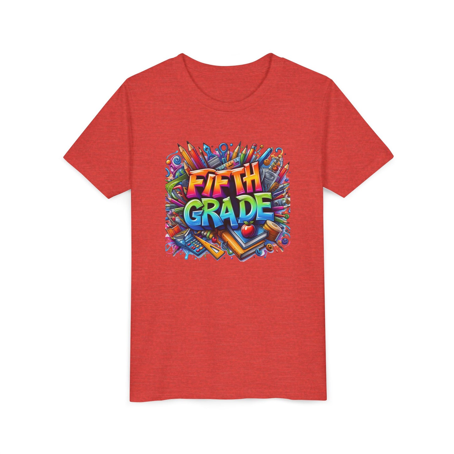 Fifth Grade Kid's Tee - Colorful School Supplies Back to School T-Shirt