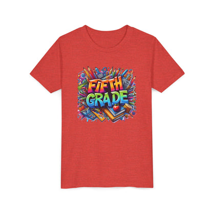 Fifth Grade Kid's Tee - Colorful School Supplies Back to School T-Shirt