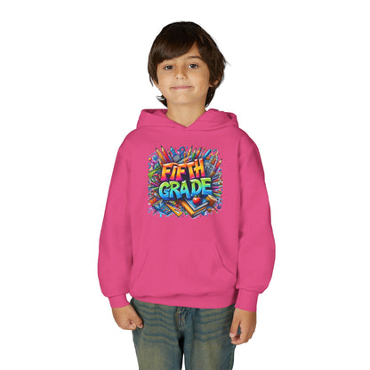 Fifth Grade Kids Hoodie - Colorful School Supplies Back-to-School Sweatshirt