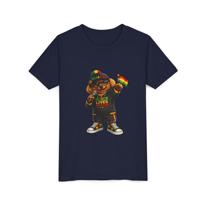 Youth Tee — Kid Bear Black Lives Matter Rasta Flag Shirt