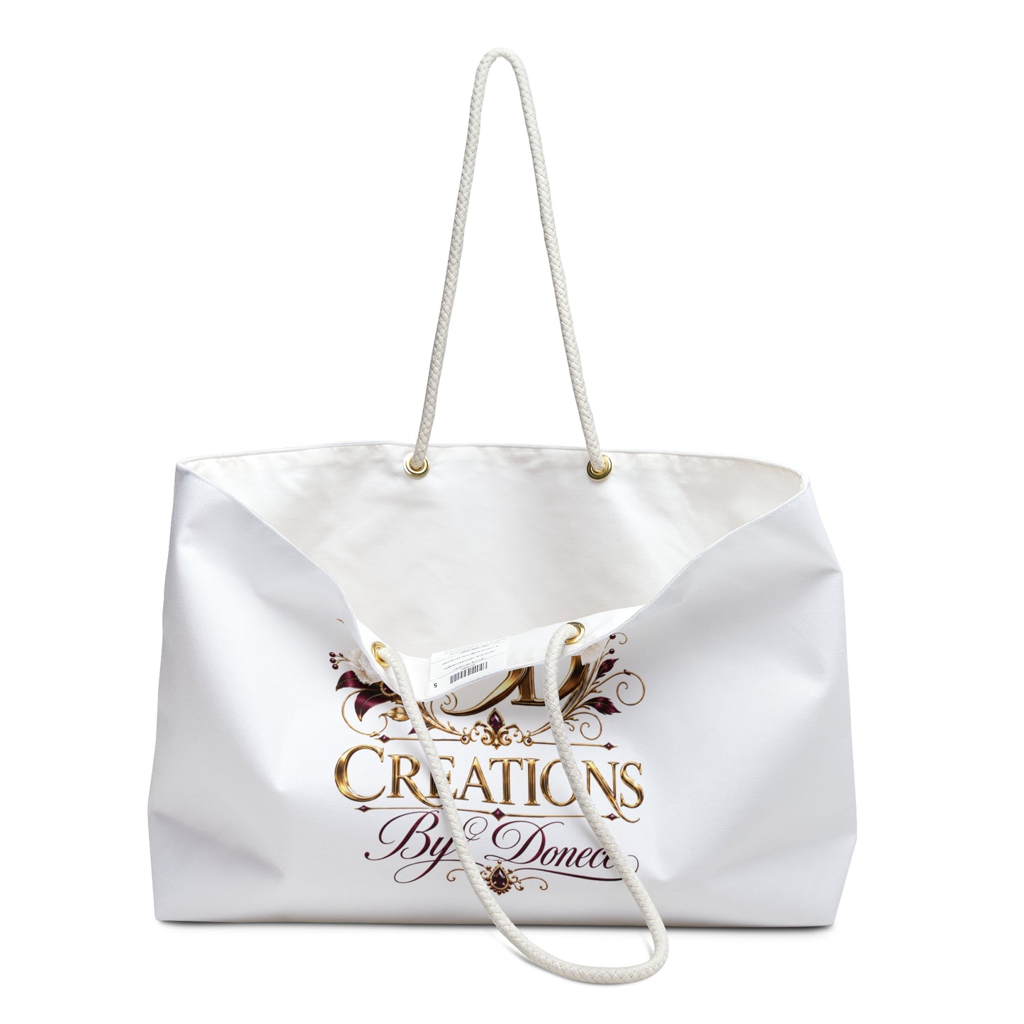 Weekender Bag - Elegant "BD Creations By Donece" Logo Tote for Travel & Gifts