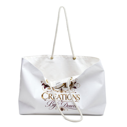 Weekender Bag - Elegant "BD Creations By Donece" Logo Tote for Travel & Gifts