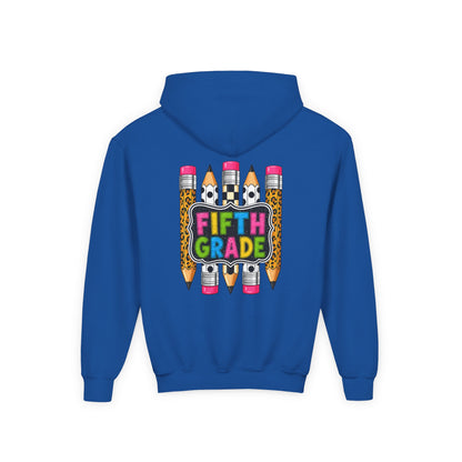 Fifth Grade Kids Hoodie — Colorful Pencil Back‑to‑School Sweatshirt for Students
