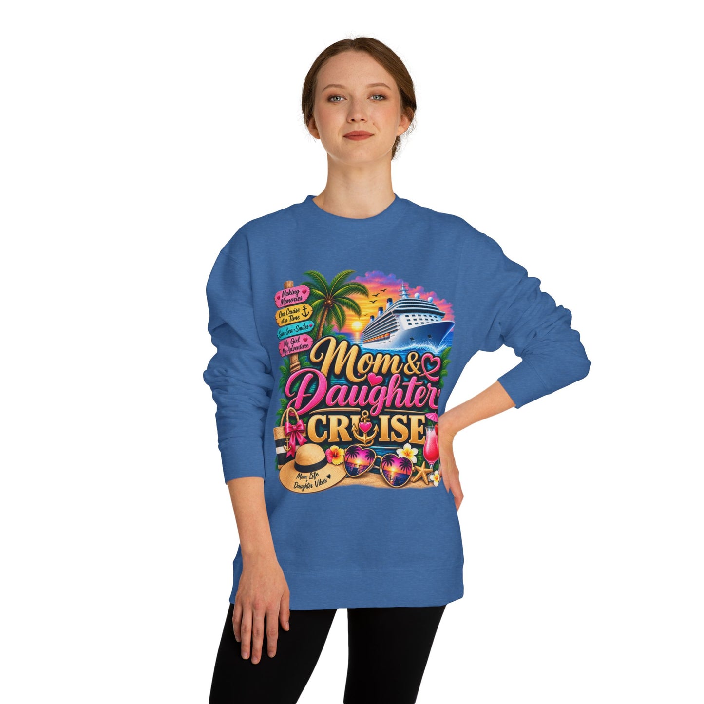 Mom & Daughter Cruise Sweatshirt — Tropical Vacation Cruise Crewneck