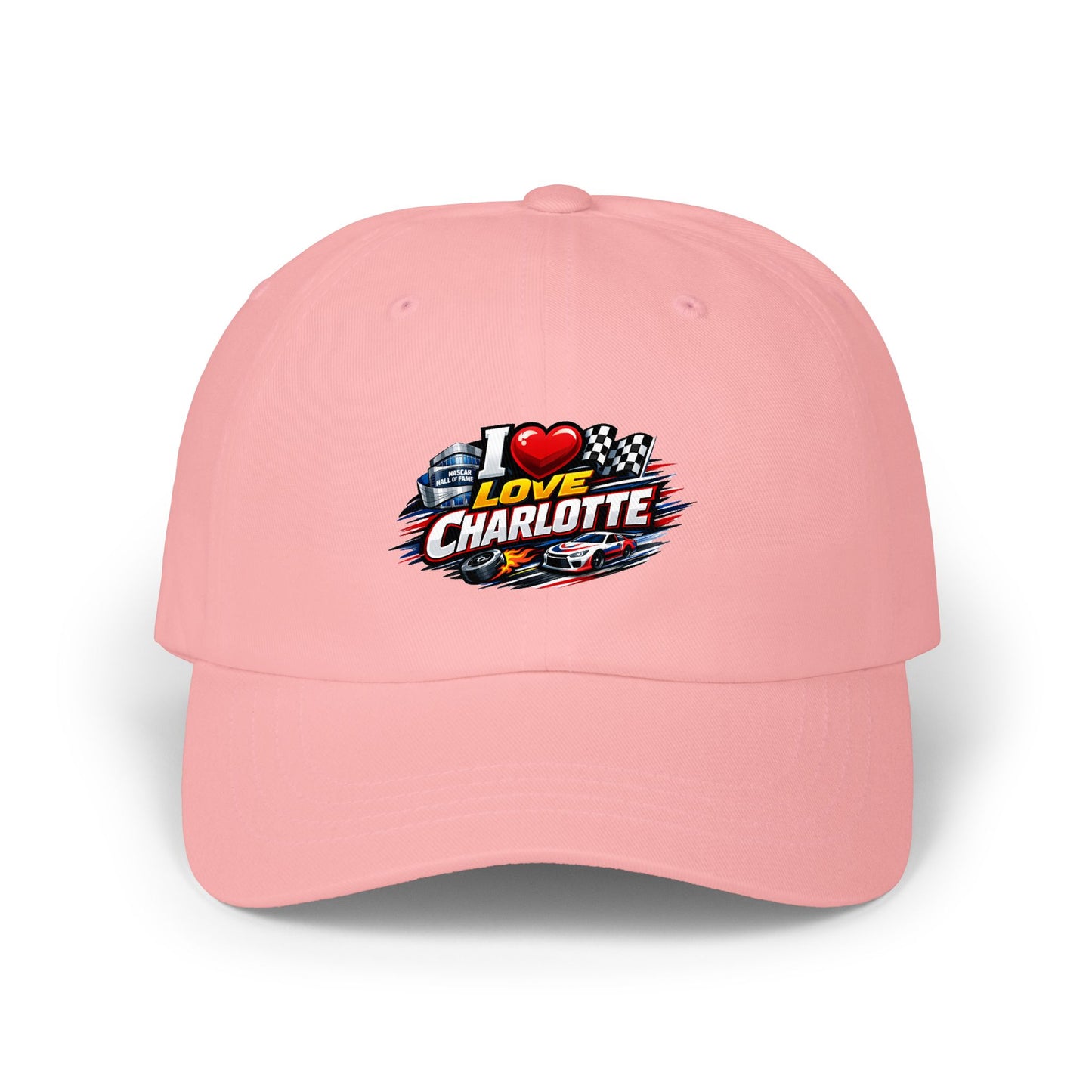 I Love Charlotte Dad Cap – Retro Racing Graphic Baseball Hat