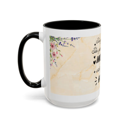 Mother Home Coffee Mug — Floral 'She Gave Us Love, She Gave Us Strength' Accent Mug