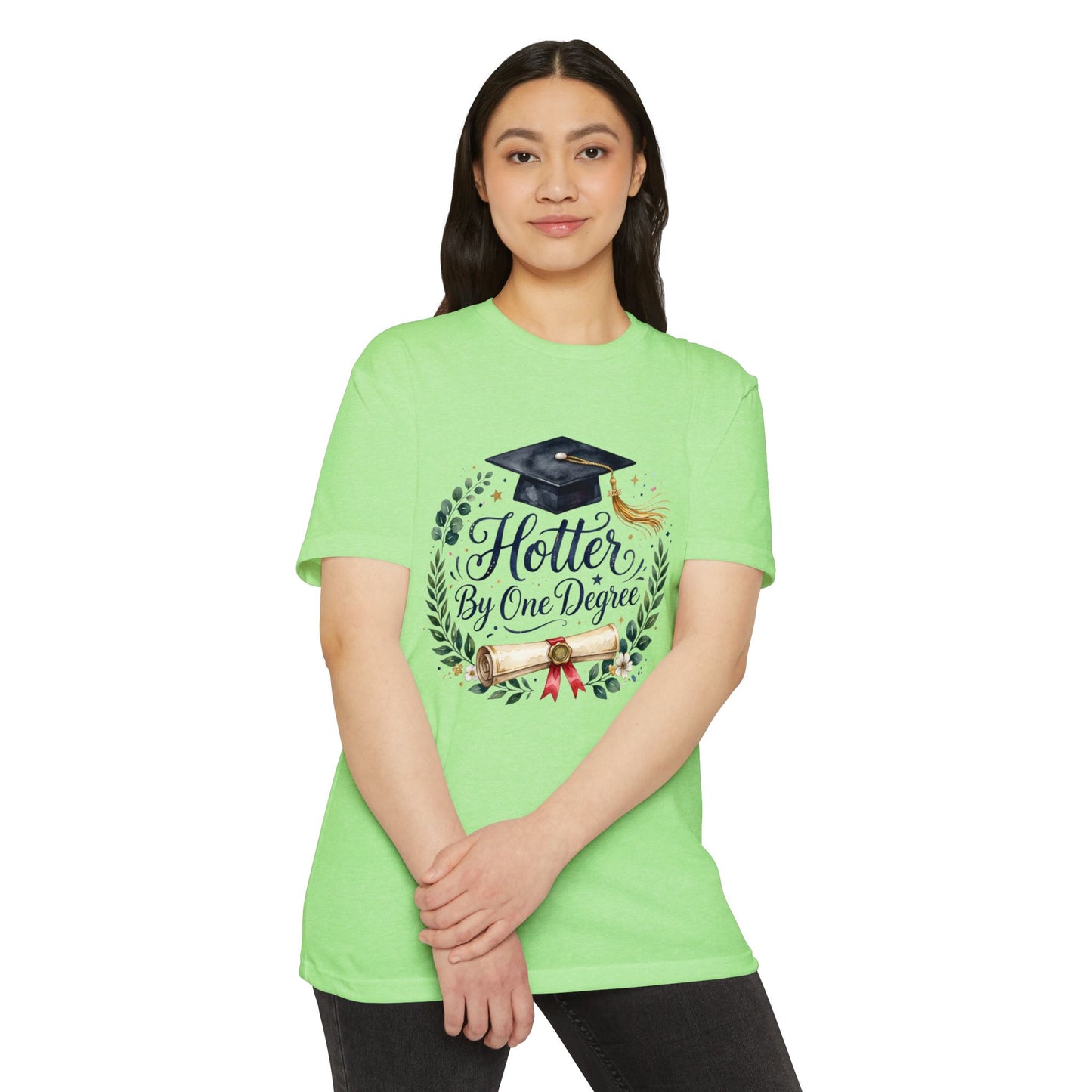 Graduation T-Shirt — "Hotter By One Degree" Cap & Diploma Design