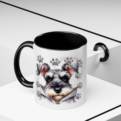 Schnauzer Paw Print Accent Coffee Mug (11/15oz)