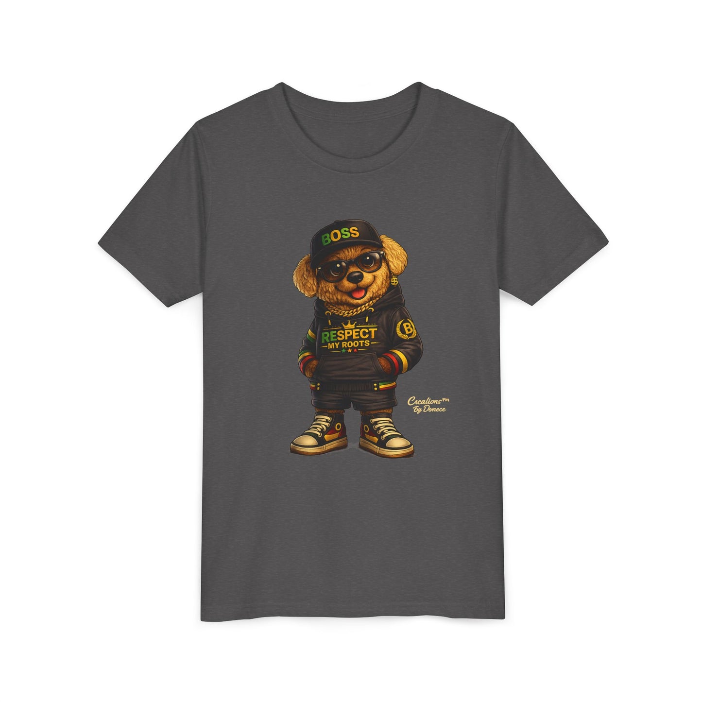 Kids Graphic Tee - 'Respect the Hustle' Teddy Bear Streetwear