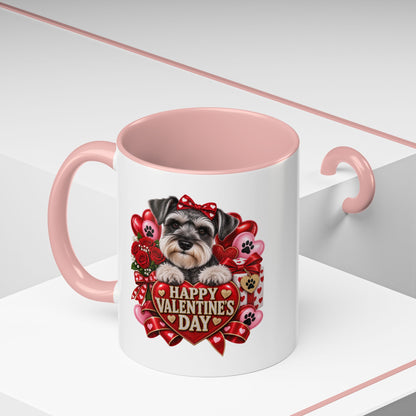 Valentine’s Day Dog Coffee Mug — "Happy Valentine’s Day" Accent Mug