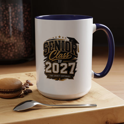 Senior Class of 2027 Accent Coffee Mug — Graduation Gift