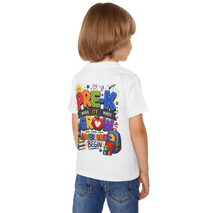 Pre-K Toddler T-Shirt – “Pre-K Where Little Minds Grow and Adventure Begin” Colorful Back-to-School Tee
