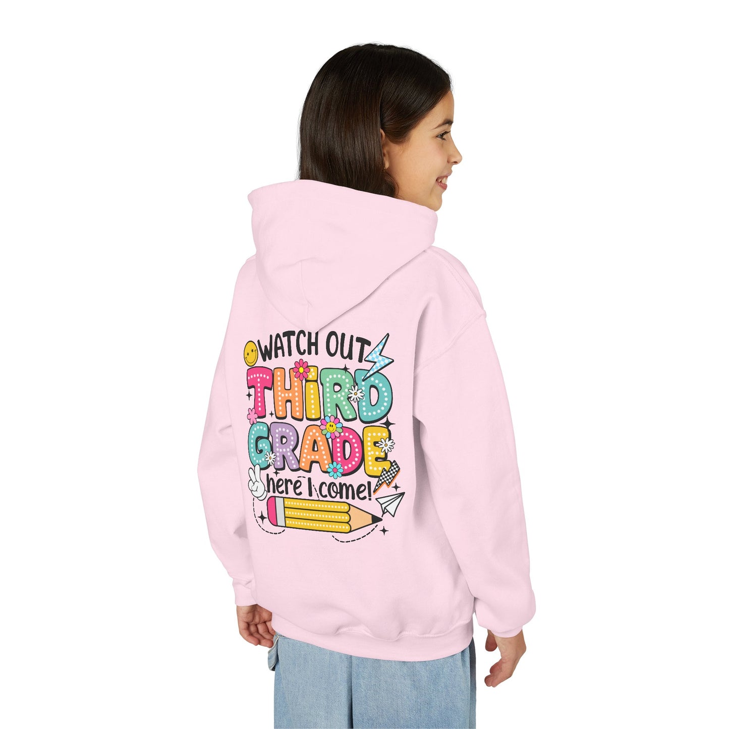 Kids "Watch Out Third Grade Here I Come" Hoodie - Back-to-School 3rd Grade Sweatshirt