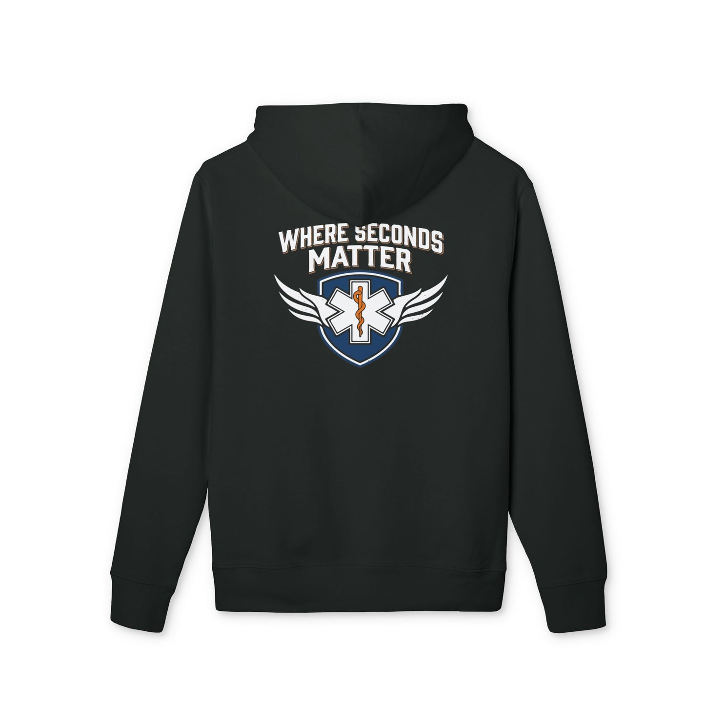 EMS Hoodie — "Where Seconds Matter" Emergency Medical Tech Pullover