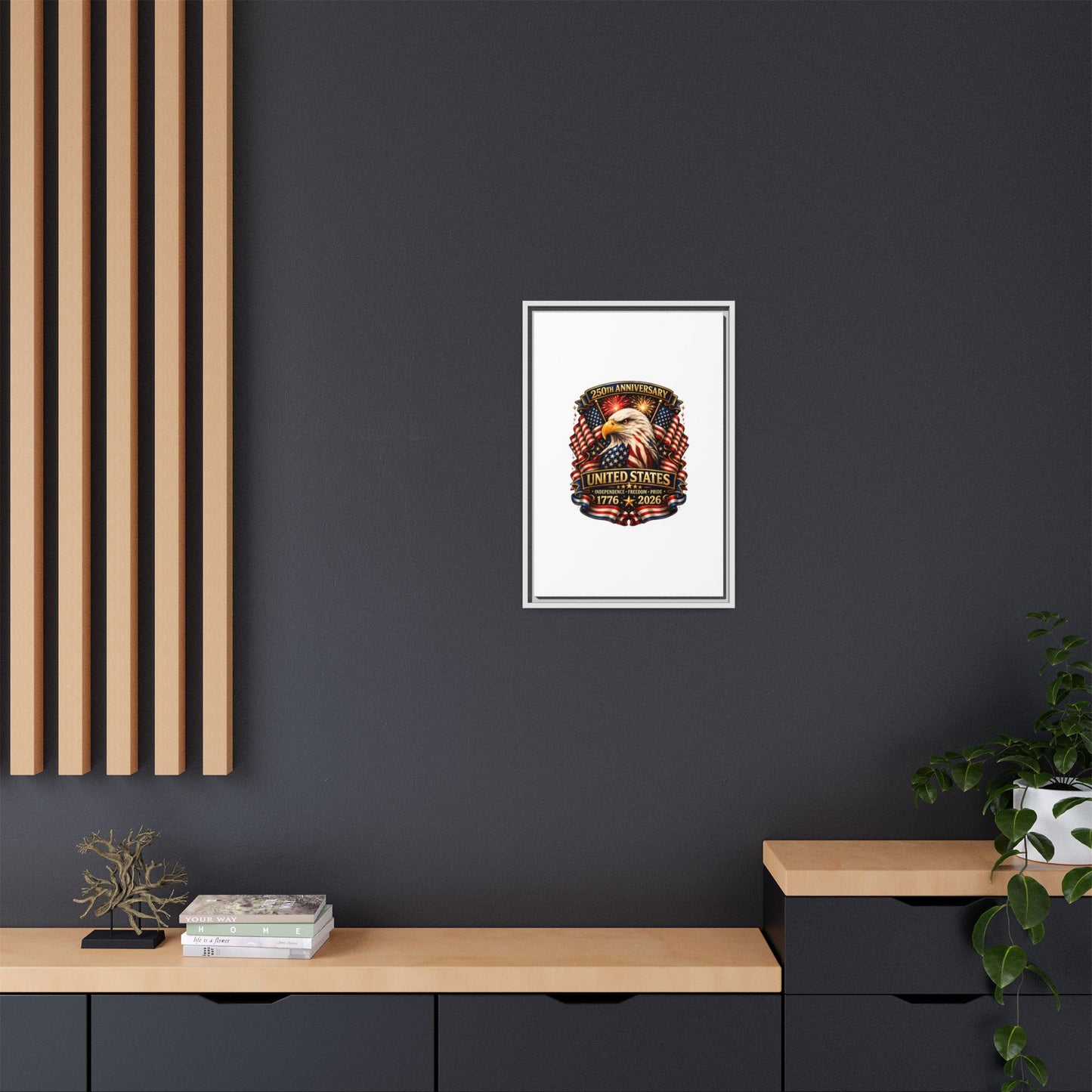 Patriotic Eagle 250th Anniversary Framed Canvas Print — United States 1776–2026