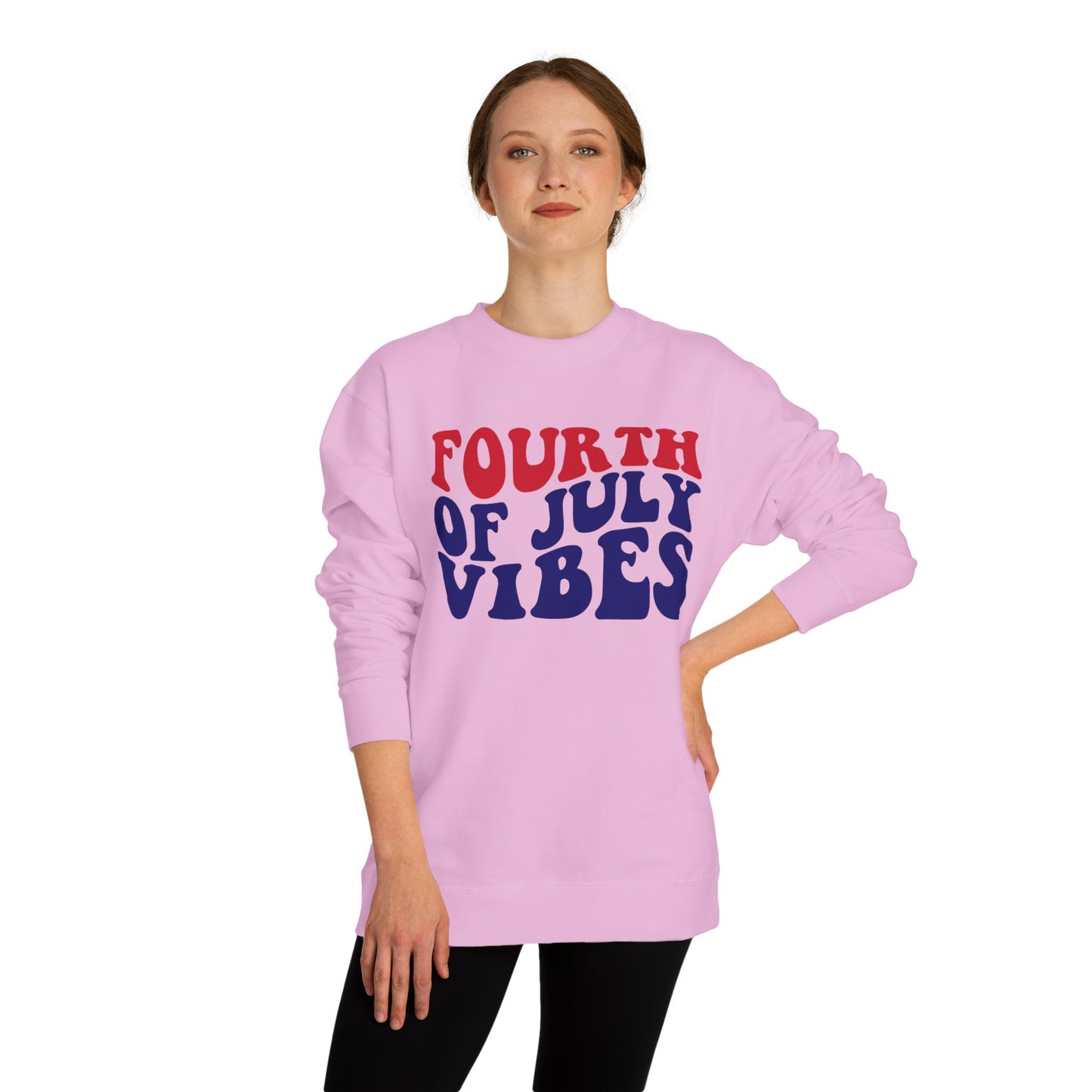Fourth of July Vibes Sweatshirt — Patriotic Red & Blue Holiday Crewneck