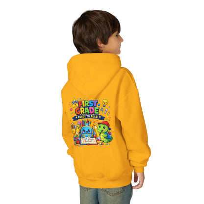 First Grade Hoodie - "First Grade Ready To Rule" Kids Back-to-School Sweatshirt