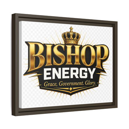 Framed Canvas Art - "Bishop Energy" Gold Crown Logo (Matte)