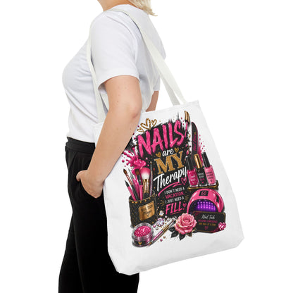 Nails Are My Therapy Tote Bag — Nail Tech Cosmetic Makeup Salon Gift