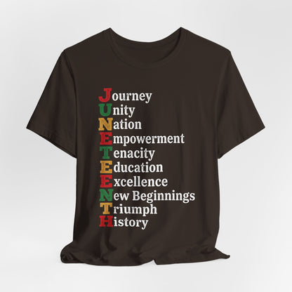 Juneteenth Acrostic T-Shirt — Juneteenth Journey Unity Nation Empowerment Tee