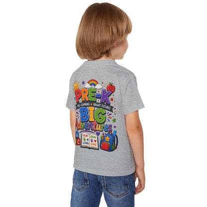 Pre-K Big Adventures Toddler T-Shirt — Bright Back-to-School Preschool Shirt