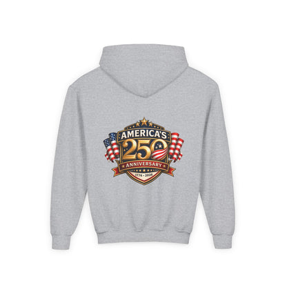 Youth Hoodie — "America's 250th Anniversary" Patriotic 1776-2026 Celebration Design