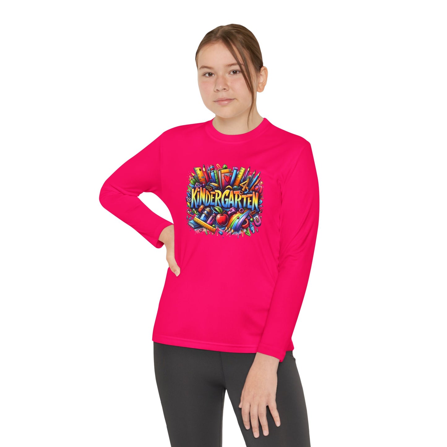 Kindergarten Crayons Youth Long Sleeve Tee