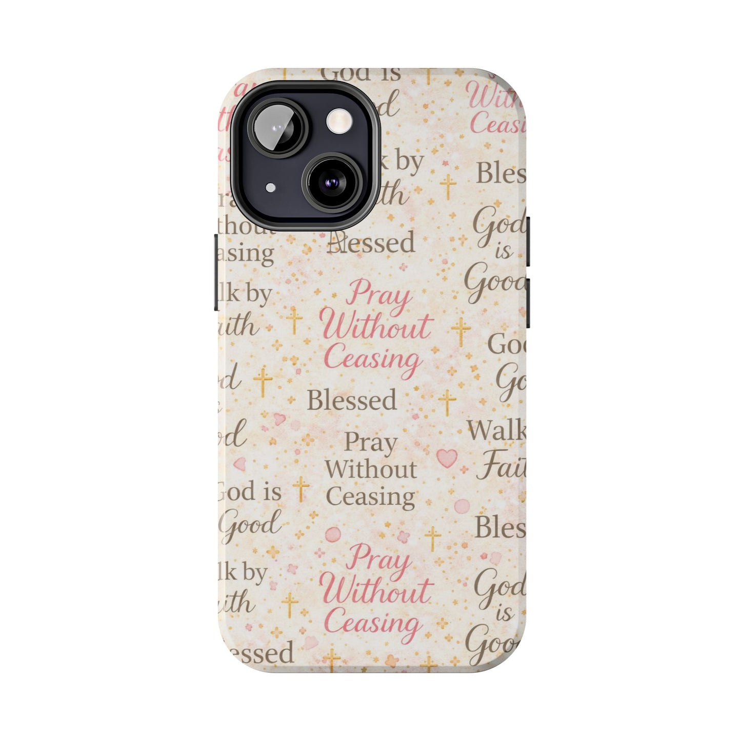 Pray Without Ceasing Phone Case | Christian floral iPhone Case