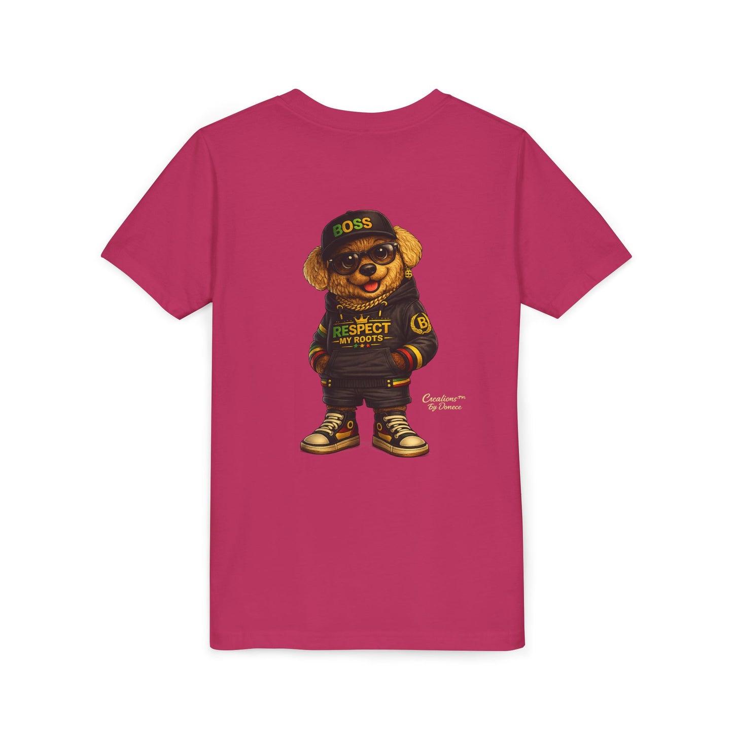 Kids Graphic Tee - 'Respect the Hustle' Teddy Bear Streetwear