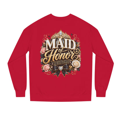 Maid of Honor Sweatshirt - Floral Crown Bridal Party Crewneck