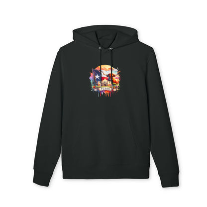 Texas Flag Skull Hoodie — Watercolor Lone Star Texas Pride Pullover