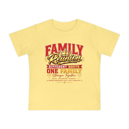 Family Reunion Baby Tee — "Different Roots One Family" Infant Shirt