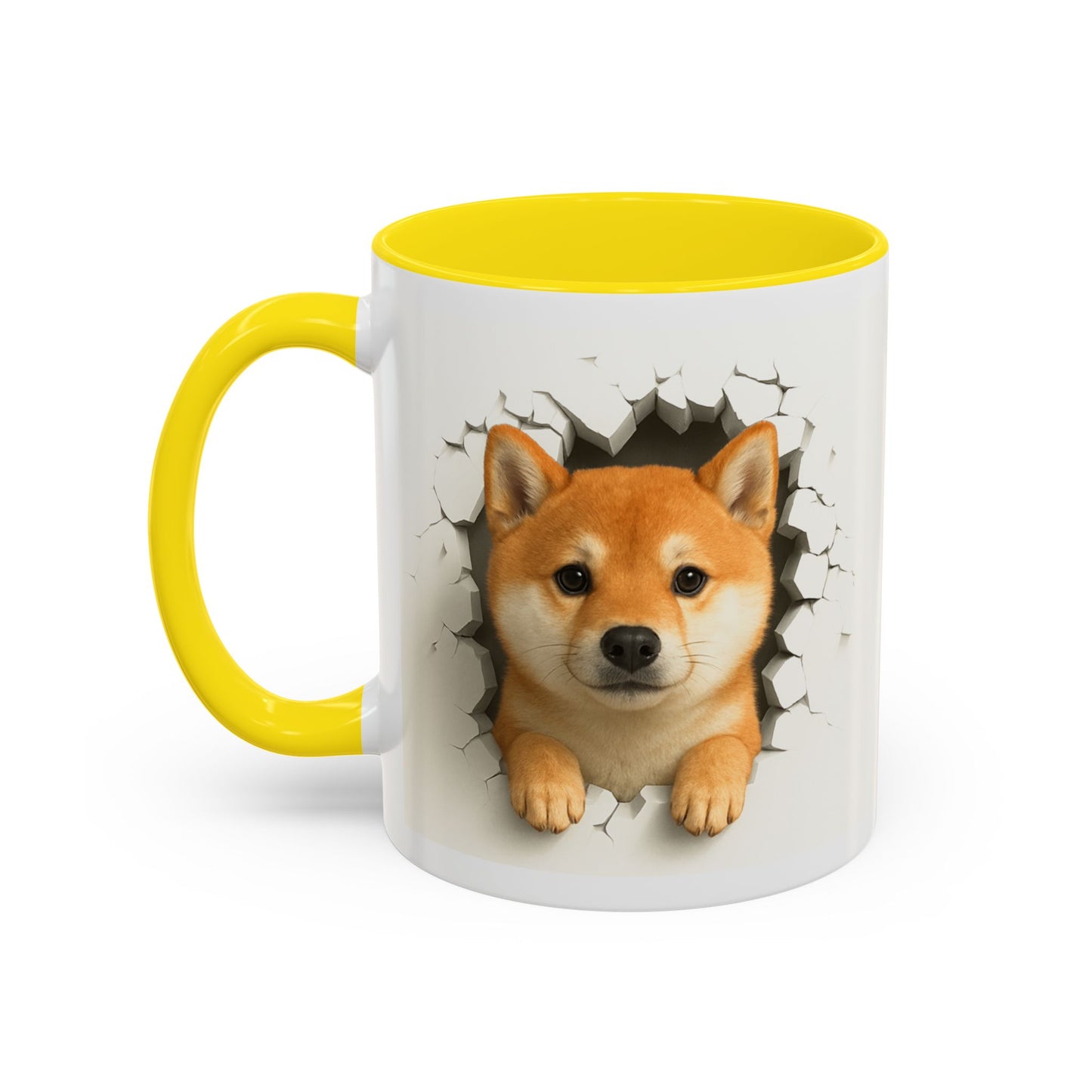 Shiba Inu Peeking Accent Coffee Mug – Cute Dog Lover Gift (11oz, 15oz)