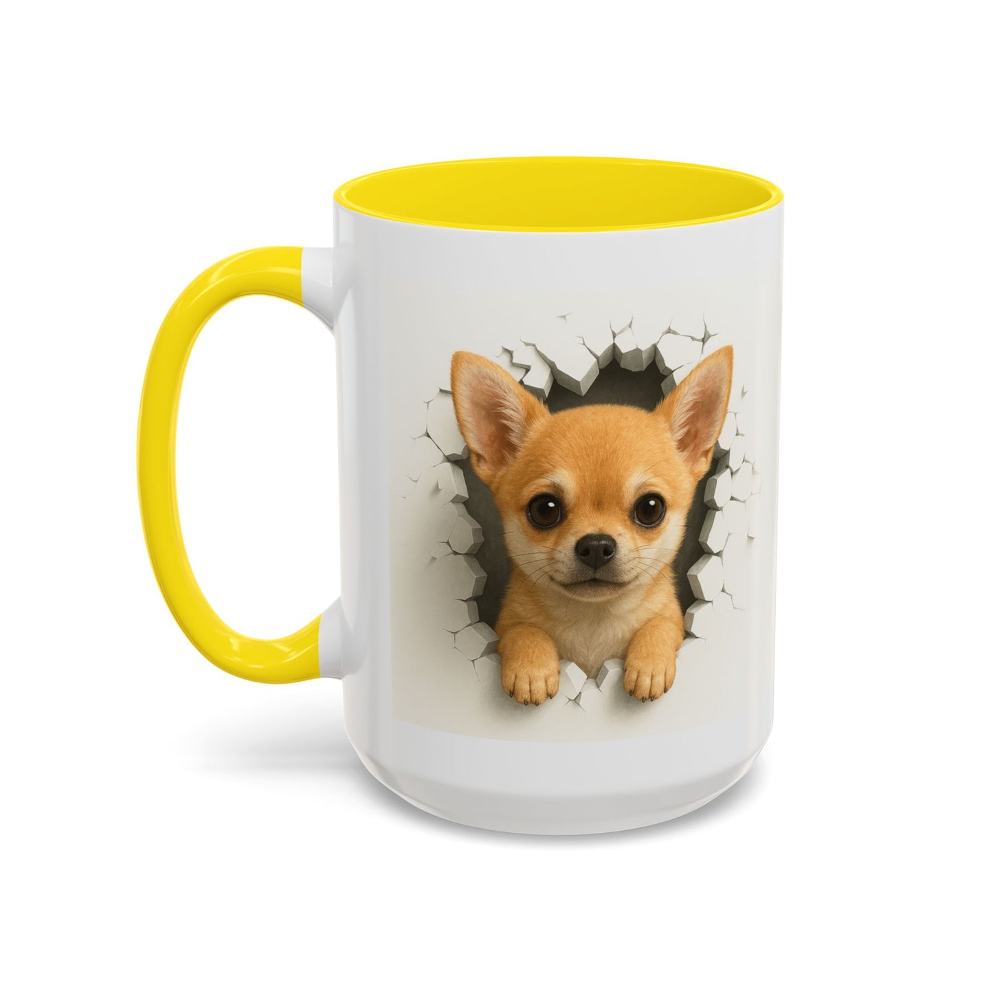 Chihuahua Peek-A-Boo Accent Coffee Mug – Cute Dog Lover Gift (11/15 oz)