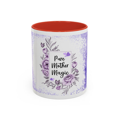 Pure Mother Magic Accent Coffee Mug — Floral Purple 11/15oz