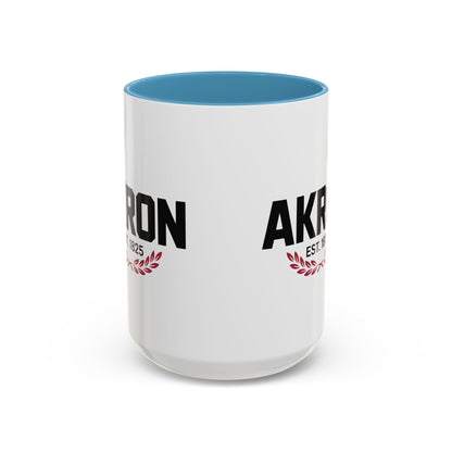 Akron Est. 1825 Accent Coffee Mug — Vintage City Pride Ceramic Mug